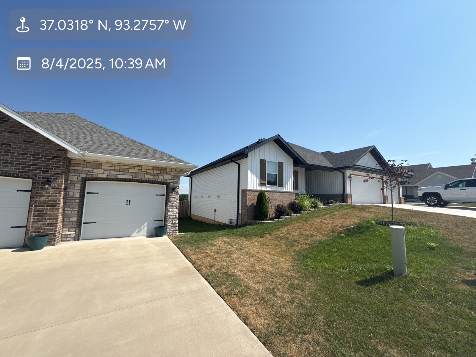 Residential area with coordinates and timestamp overlay